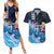 Hawaiian Honu Honi Ihu Couples Matching Summer Maxi Dress and Hawaiian Shirt With Plumeria and Kakau Art Pattern