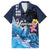 Hawaiian Honu Honi Ihu Family Matching Off Shoulder Short Dress and Hawaiian Shirt With Plumeria and Kakau Art Pattern