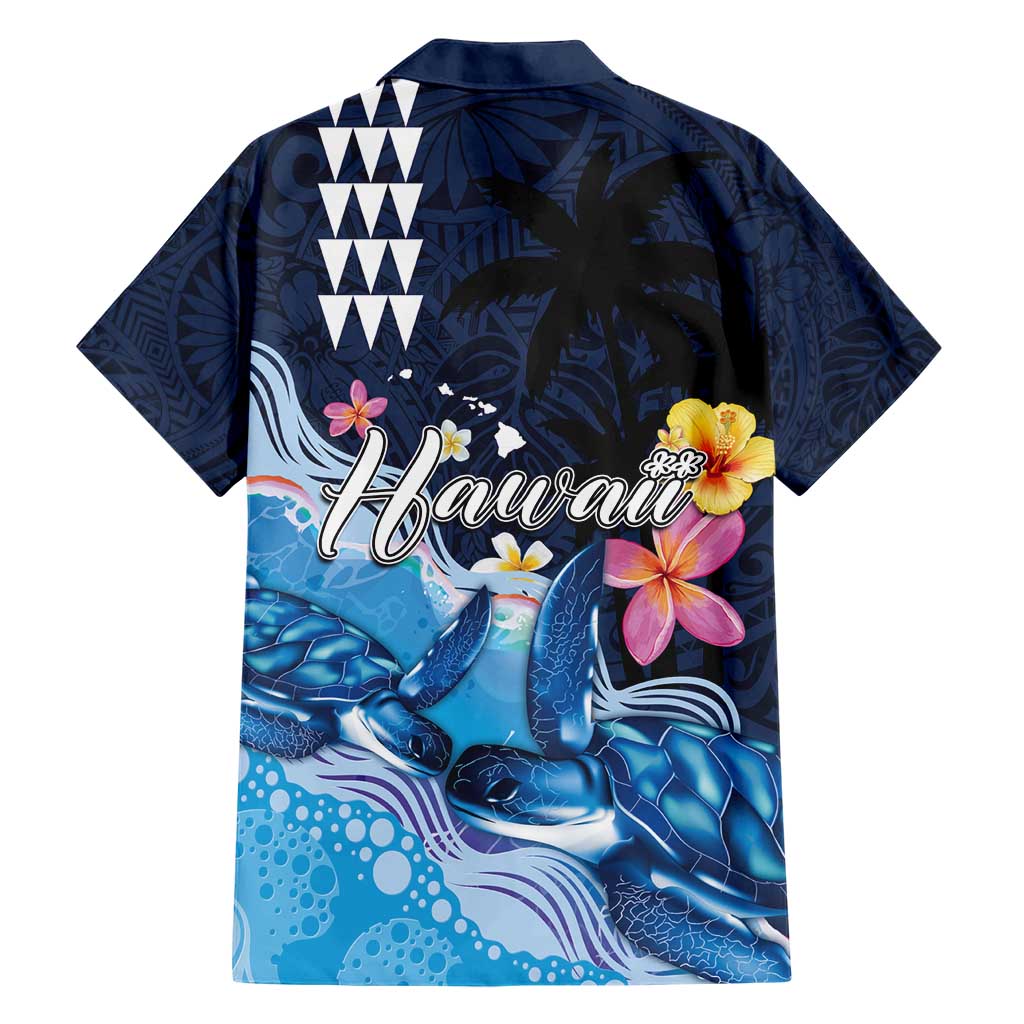Hawaiian Honu Honi Ihu Family Matching Short Sleeve Bodycon Dress and Hawaiian Shirt With Plumeria and Kakau Art Pattern