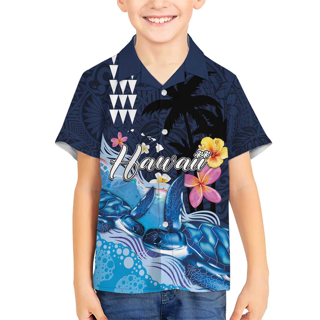 Hawaiian Honu Honi Ihu Family Matching Short Sleeve Bodycon Dress and Hawaiian Shirt With Plumeria and Kakau Art Pattern