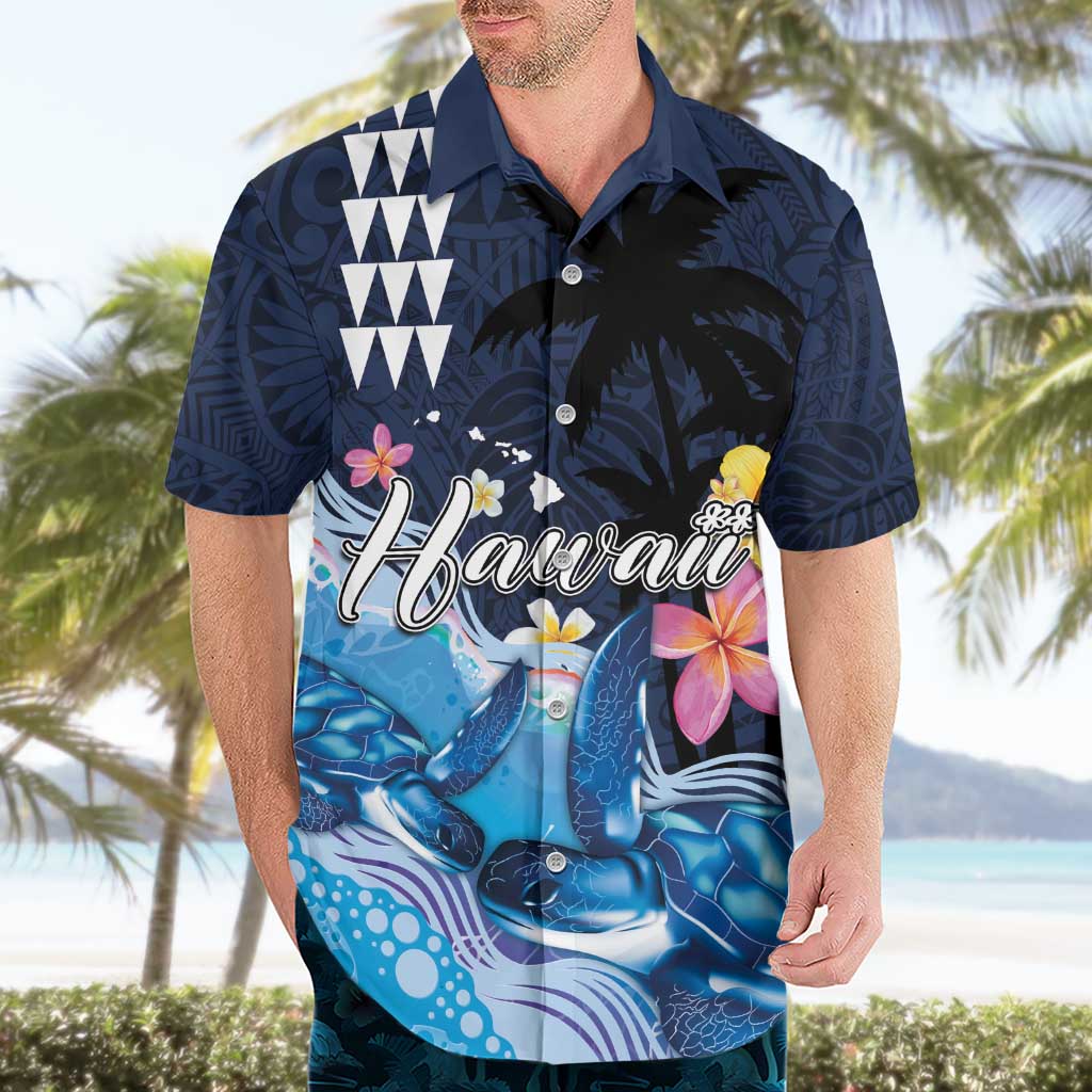 Hawaiian Honu Honi Ihu Hawaiian Shirt With Plumeria and Kakau Art Pattern LT03 - Polynesian Pride
