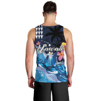 Hawaiian Honu Honi Ihu Men Tank Top With Plumeria and Kakau Art Pattern LT03 - Polynesian Pride