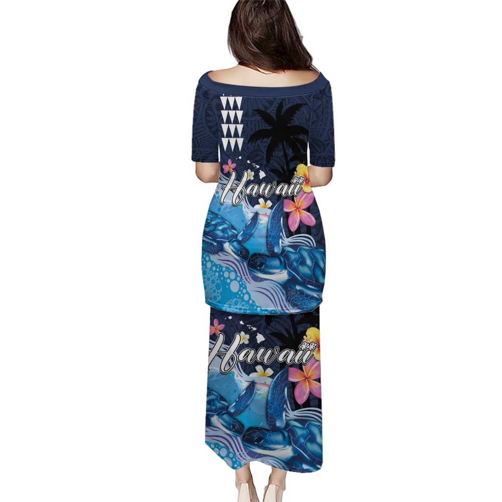 Hawaiian Honu Honi Ihu Puletasi With Plumeria and Kakau Art Pattern LT03 - Polynesian Pride