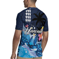 Hawaiian Honu Honi Ihu Rugby Jersey With Plumeria and Kakau Art Pattern LT03 - Polynesian Pride