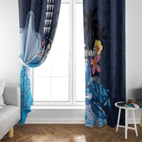 Hawaiian Honu Honi Ihu Window Curtain With Plumeria and Kakau Art Pattern LT03 - Polynesian Pride