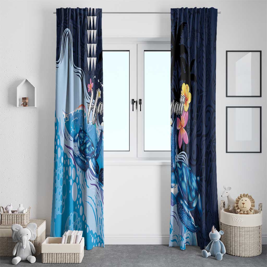 Hawaiian Honu Honi Ihu Window Curtain With Plumeria and Kakau Art Pattern LT03 - Polynesian Pride