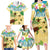 Aloha Turtle Family on The Beach Family Matching Long Sleeve Bodycon Dress and Hawaiian Shirt with Hawaiian Colorful Plumeria