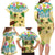 Aloha Turtle Family on The Beach Family Matching Long Sleeve Bodycon Dress and Hawaiian Shirt with Hawaiian Colorful Plumeria