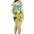 Aloha Turtle Family on The Beach Family Matching Long Sleeve Bodycon Dress and Hawaiian Shirt with Hawaiian Colorful Plumeria