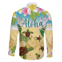 Aloha Turtle Family on The Beach Family Matching Mermaid Dress and Hawaiian Shirt with Hawaiian Colorful Plumeria