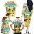 Aloha Turtle Family on The Beach Family Matching Off The Shoulder Long Sleeve Dress and Hawaiian Shirt with Hawaiian Colorful Plumeria