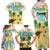 Aloha Turtle Family on The Beach Family Matching Off Shoulder Maxi Dress and Hawaiian Shirt with Hawaiian Colorful Plumeria