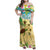 Aloha Turtle Family on The Beach Family Matching Off Shoulder Maxi Dress and Hawaiian Shirt with Hawaiian Colorful Plumeria