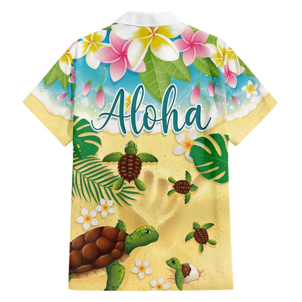 Aloha Turtle Family on The Beach Hawaiian Shirt with Hawaiian Colorful Plumeria LT03 - Polynesian Pride