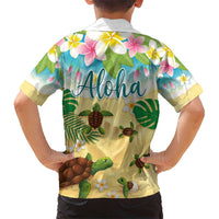 Aloha Turtle Family on The Beach Hawaiian Shirt with Hawaiian Colorful Plumeria LT03 - Polynesian Pride