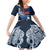 New Zealand Waitangi Family Matching Mermaid Dress and Hawaiian Shirt Te Ra O Waitangi Maori Kiwis Bird LT03 Daughter's Dress Blue - Polynesian Pride