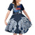 New Zealand Waitangi Family Matching Off Shoulder Maxi Dress and Hawaiian Shirt Te Ra O Waitangi Maori Kiwis Bird LT03 Daughter's Dress Blue - Polynesian Pride