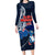 New Zealand Waitangi Long Sleeve Bodycon Dress Te Ra O Waitangi Maori Kiwis Bird LT03 Long Dress Blue - Polynesian Pride