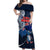 New Zealand Waitangi Off Shoulder Maxi Dress Te Ra O Waitangi Maori Kiwis Bird LT03 Women Blue - Polynesian Pride