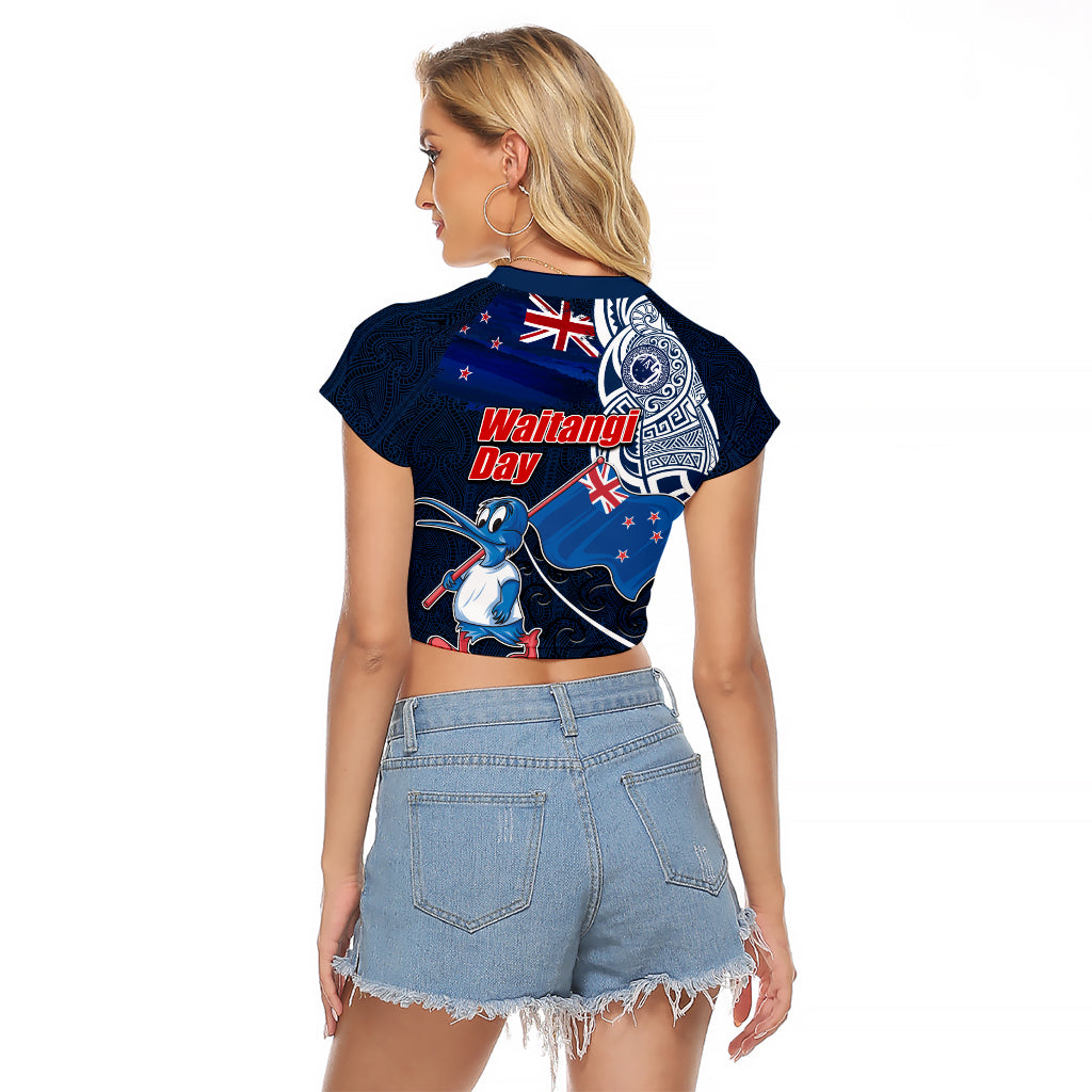 New Zealand Waitangi Raglan Cropped T Shirt Te Ra O Waitangi Maori Kiwis Bird LT03 - Polynesian Pride