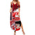 Maori Waitangi Family Matching Summer Maxi Dress and Hawaiian Shirt Hei-tiki Koru with Tino Rangatiratanga Maori Flag LT03 Mom's Dress Red - Polynesian Pride