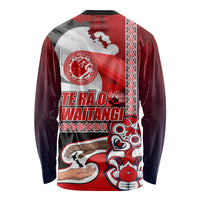 Maori Waitangi Long Sleeve Shirt Hei-tiki Koru with Tino Rangatiratanga Maori Flag LT03 - Polynesian Pride