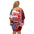 Maori Waitangi Off Shoulder Short Dress Hei-tiki Koru with Tino Rangatiratanga Maori Flag LT03 - Polynesian Pride