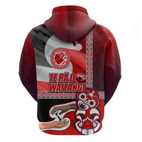Maori Waitangi Zip Hoodie Hei-tiki Koru with Tino Rangatiratanga Maori Flag LT03 - Polynesian Pride
