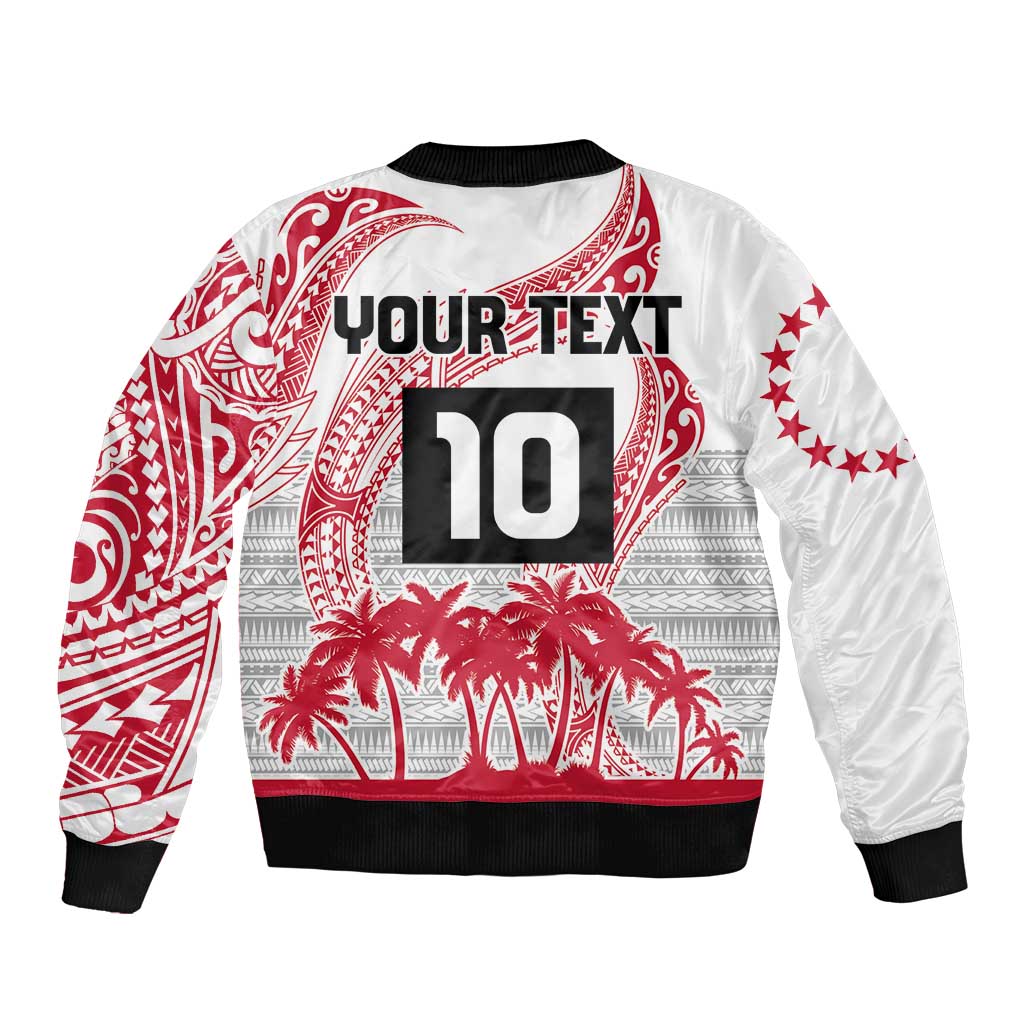 Cook Islands Marathon 2025-Pursuit in Paradise Bomber Jacket Red Color