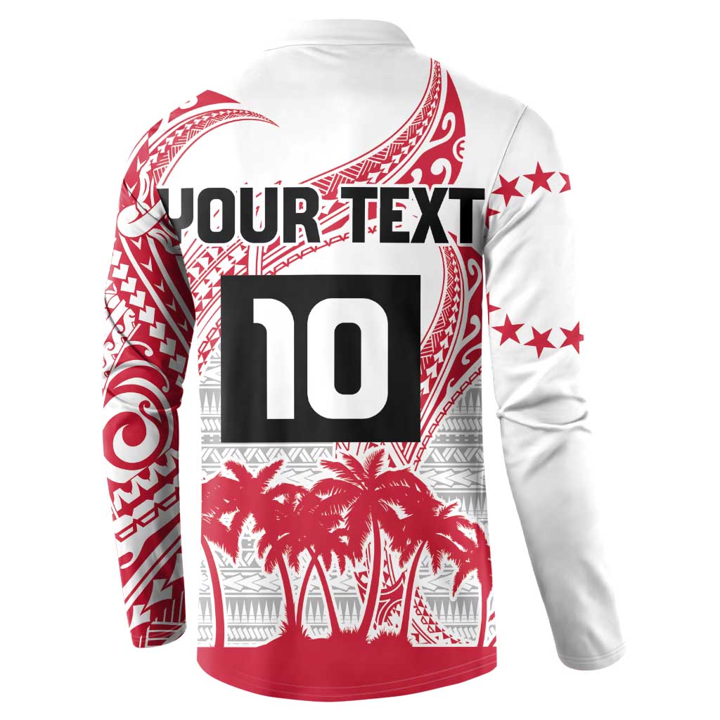Cook Islands Marathon 2025-Pursuit in Paradise Button Sweatshirt Red Color LT03 - Polynesian Pride