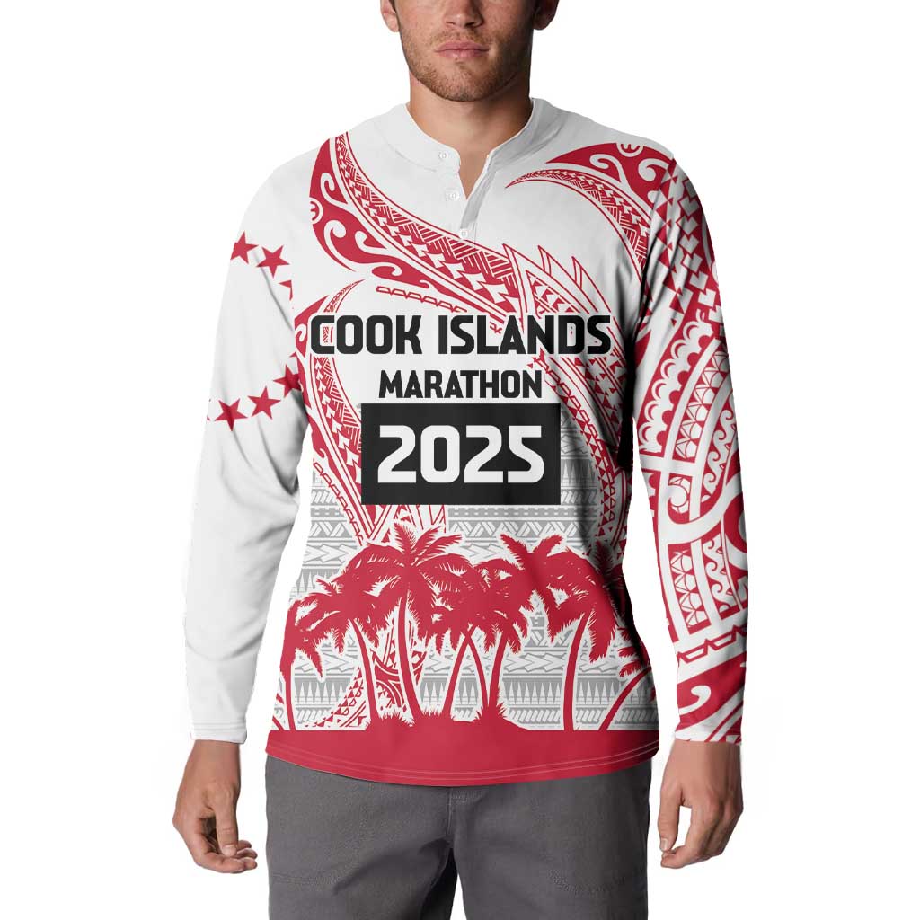 Cook Islands Marathon 2025-Pursuit in Paradise Button Sweatshirt Red Color LT03 - Polynesian Pride
