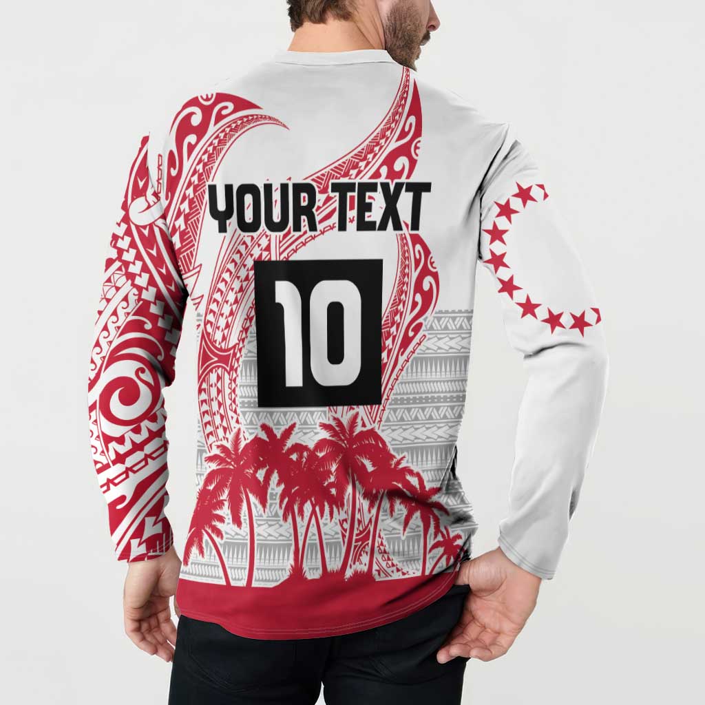 Cook Islands Marathon 2025-Pursuit in Paradise Button Sweatshirt Red Color LT03 - Polynesian Pride