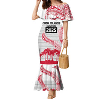 Cook Islands Marathon 2025-Pursuit in Paradise Family Matching Mermaid Dress and Hawaiian Shirt Red Color