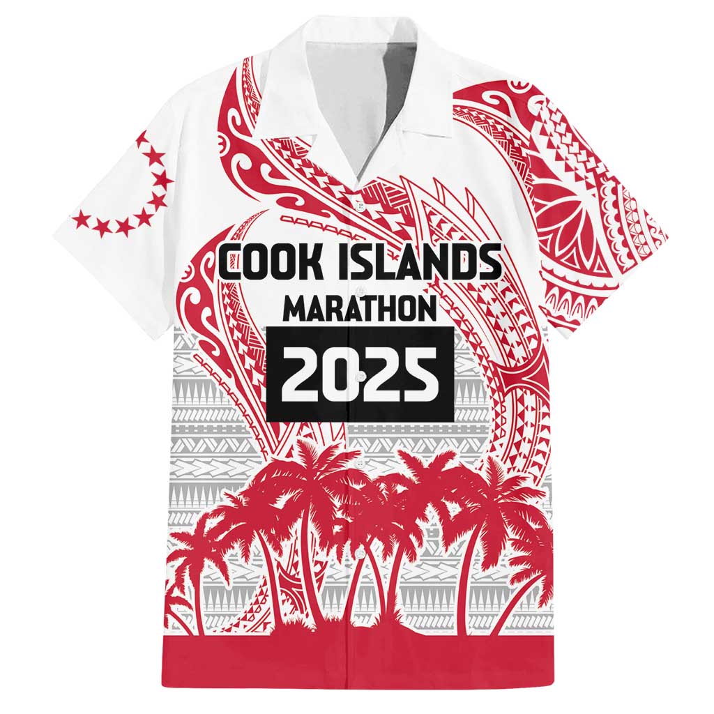 Cook Islands Marathon 2025-Pursuit in Paradise Family Matching Puletasi and Hawaiian Shirt Red Color