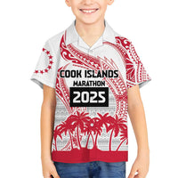 Cook Islands Marathon 2025-Pursuit in Paradise Family Matching Puletasi and Hawaiian Shirt Red Color