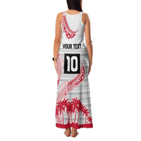 Cook Islands Marathon 2025-Pursuit in Paradise Family Matching Tank Maxi Dress and Hawaiian Shirt Red Color