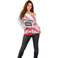 Cook Islands Marathon 2025-Pursuit in Paradise Off Shoulder Sweater Red Color
