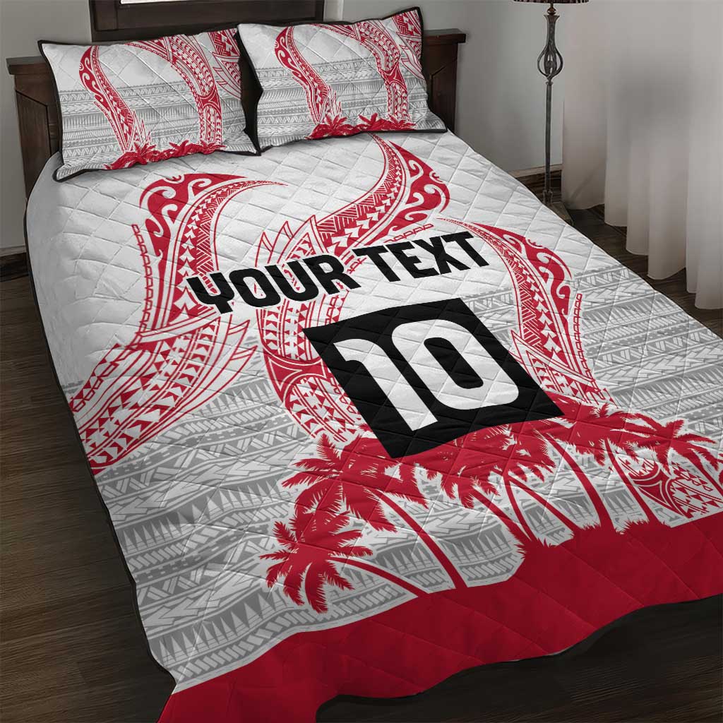 Cook Islands Marathon 2025-Pursuit in Paradise Quilt Bed Set Red Color LT03 Red - Polynesian Pride
