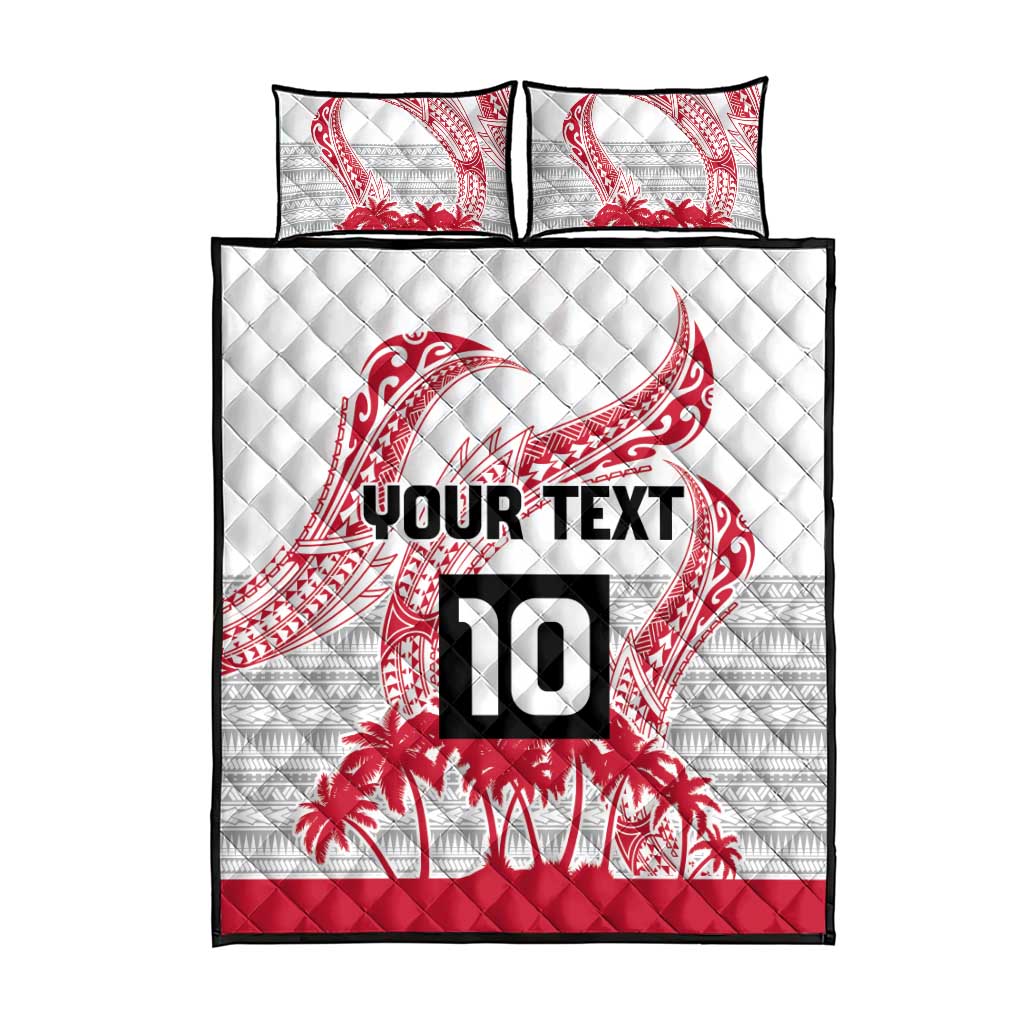 Cook Islands Marathon 2025-Pursuit in Paradise Quilt Bed Set Red Color LT03 - Polynesian Pride