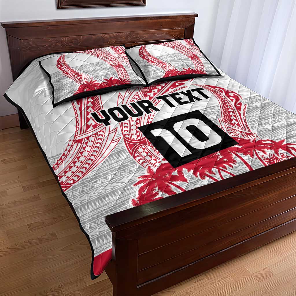Cook Islands Marathon 2025-Pursuit in Paradise Quilt Bed Set Red Color LT03 - Polynesian Pride