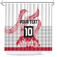 Cook Islands Marathon 2025-Pursuit in Paradise Shower Curtain Red Color