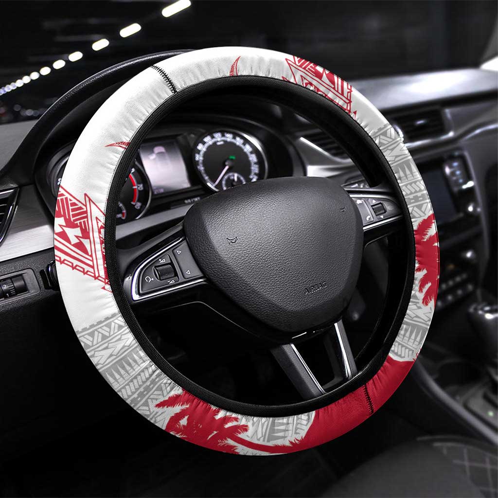 Cook Islands Marathon 2025-Pursuit in Paradise Steering Wheel Cover Red Color LT03 Universal Fit Red - Polynesian Pride