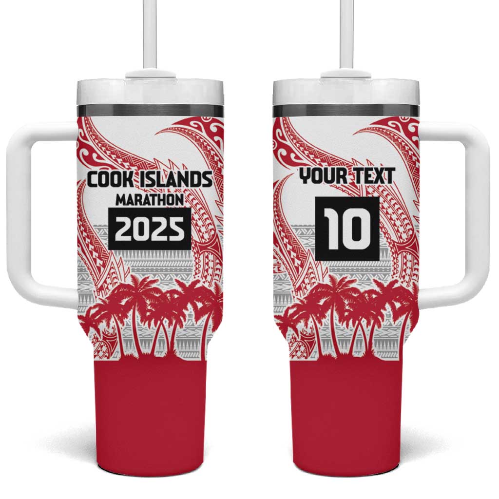 Cook Islands Marathon 2025-Pursuit in Paradise Tumbler With Handle Red Color LT03 One Size: 40 oz Red - Polynesian Pride