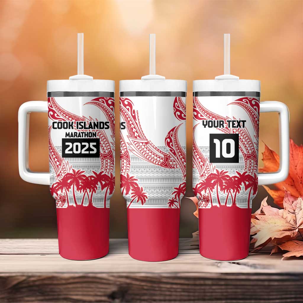 Cook Islands Marathon 2025-Pursuit in Paradise Tumbler With Handle Red Color LT03 - Polynesian Pride