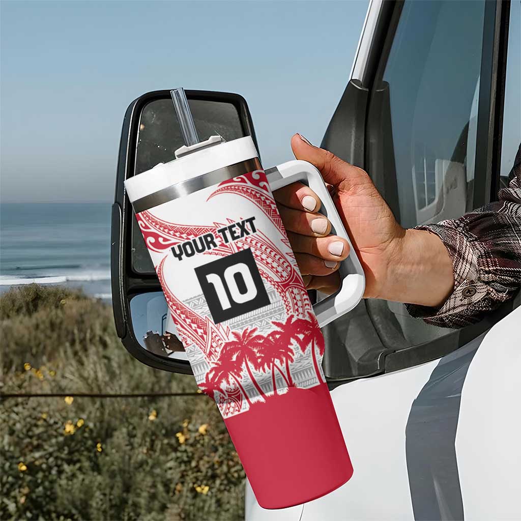 Cook Islands Marathon 2025-Pursuit in Paradise Tumbler With Handle Red Color LT03 - Polynesian Pride