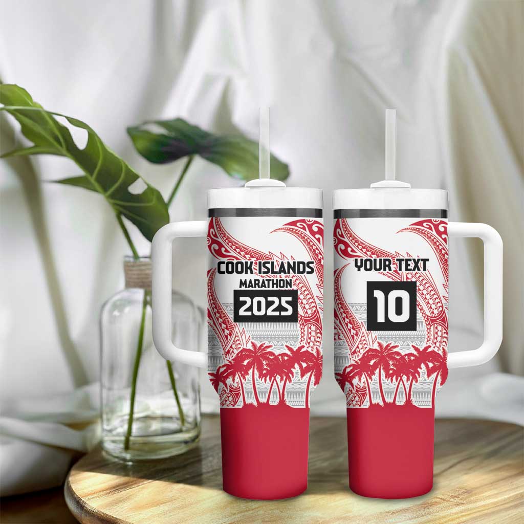 Cook Islands Marathon 2025-Pursuit in Paradise Tumbler With Handle Red Color LT03 - Polynesian Pride