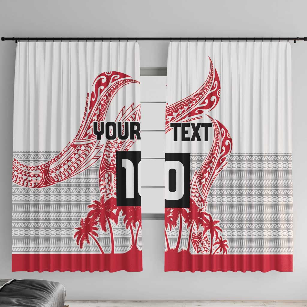 Cook Islands Marathon 2025-Pursuit in Paradise Window Curtain Red Color LT03 With Hooks Red - Polynesian Pride