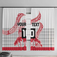Cook Islands Marathon 2025-Pursuit in Paradise Window Curtain Red Color LT03 With Hooks Red - Polynesian Pride
