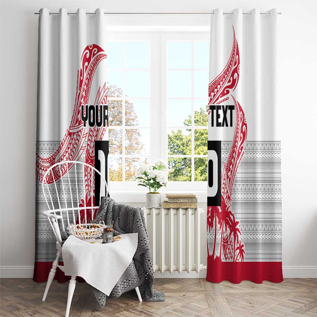 Cook Islands Marathon 2025-Pursuit in Paradise Window Curtain Red Color LT03 - Polynesian Pride