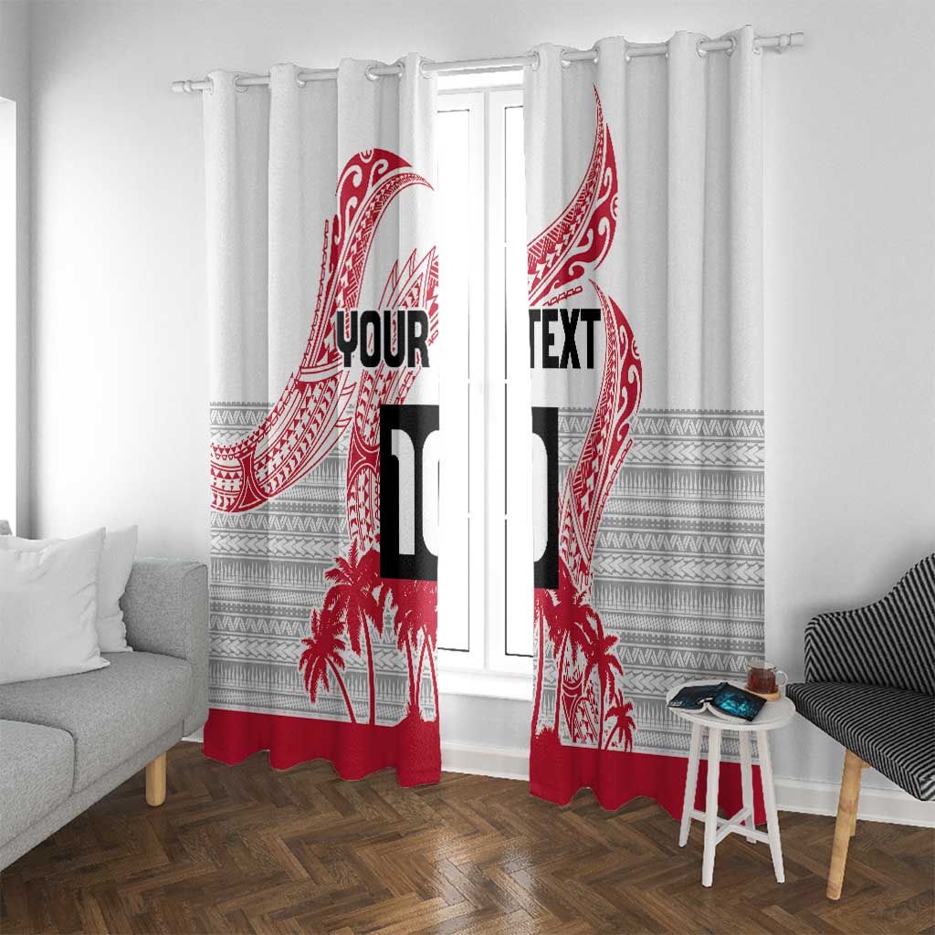Cook Islands Marathon 2025-Pursuit in Paradise Window Curtain Red Color LT03 With Grommets Red - Polynesian Pride